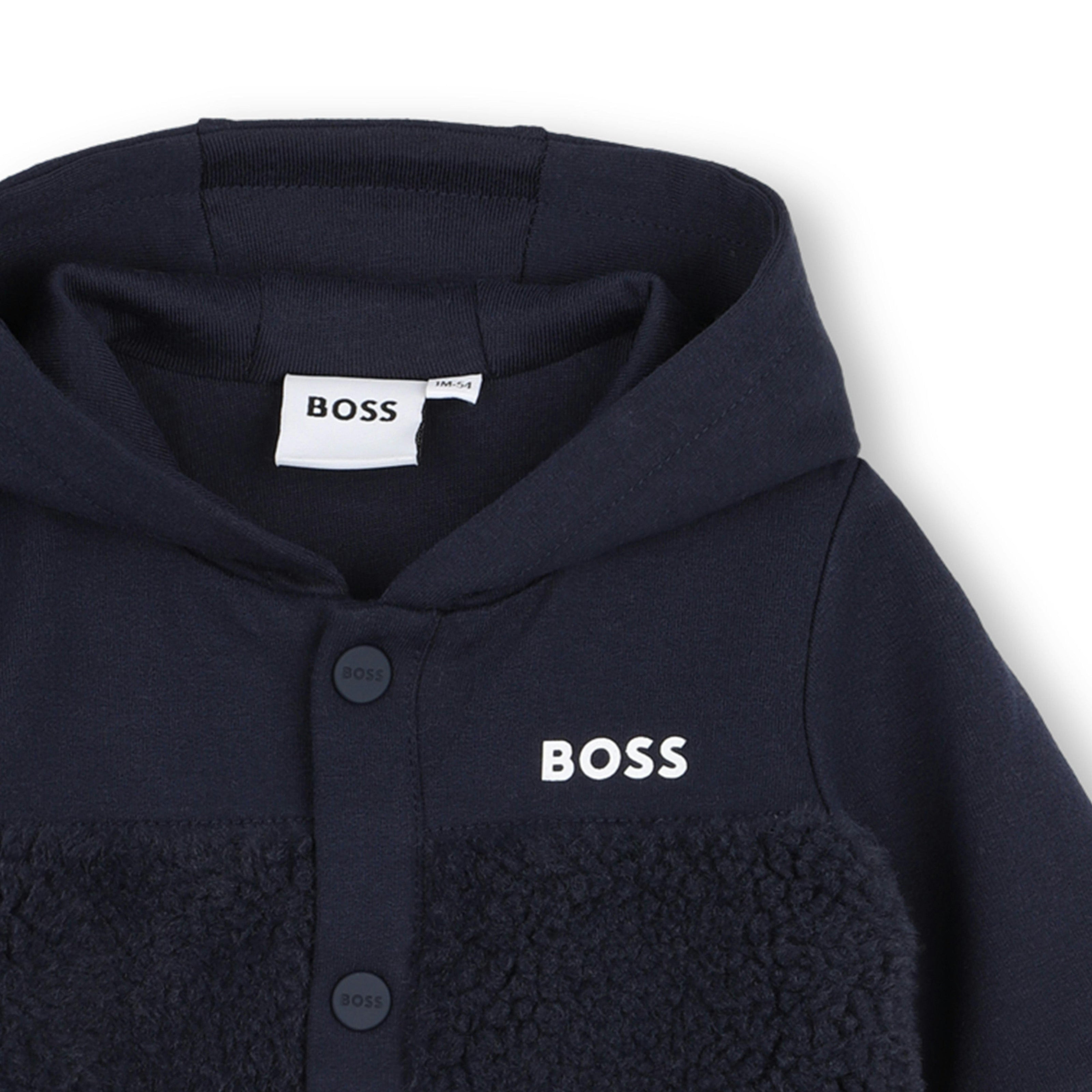 Navy Logo Baby Hooded Overall
