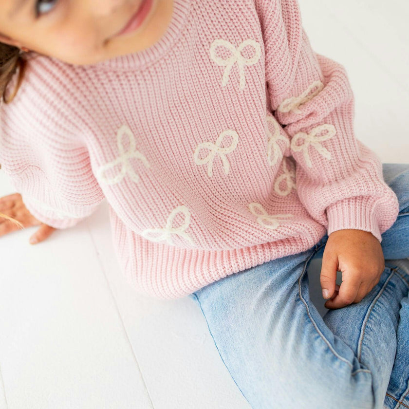 All Over Bows Knit Sweater