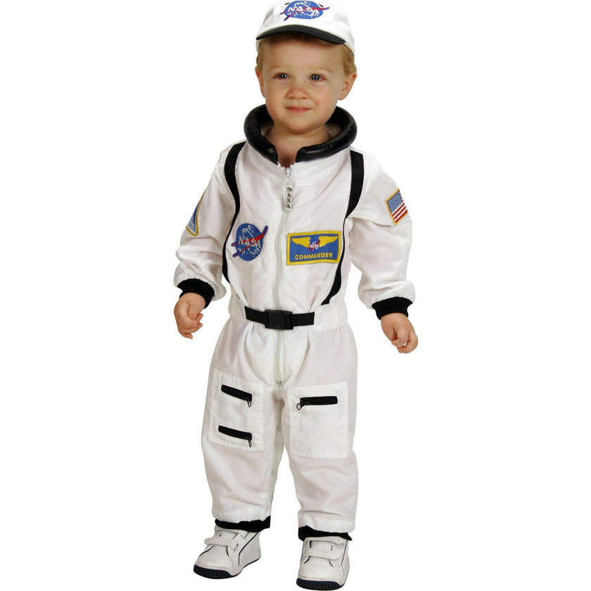 Jr. Astronaut Suit with Embroidered Cap, White