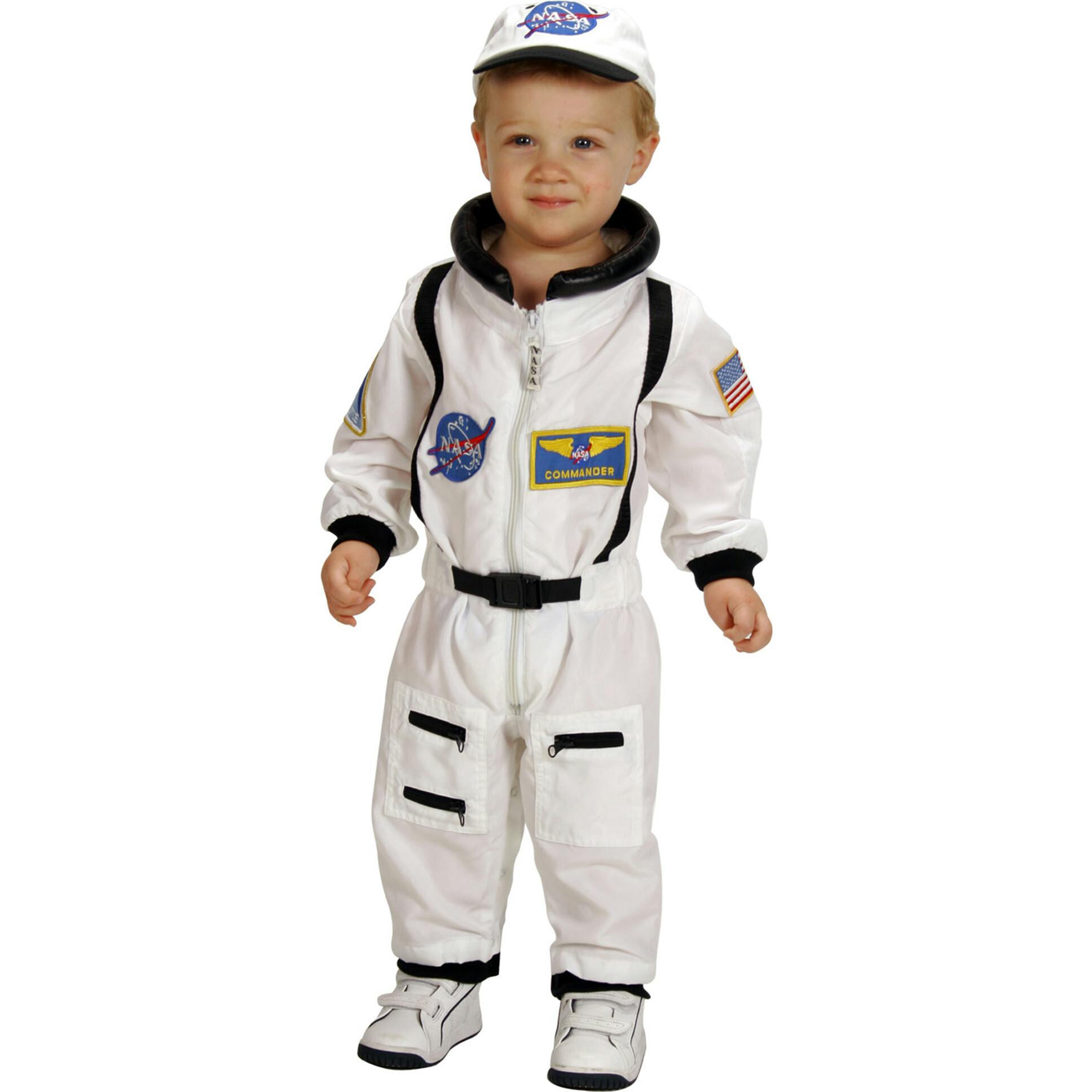 Jr. Astronaut Suit with Embroidered Cap, White