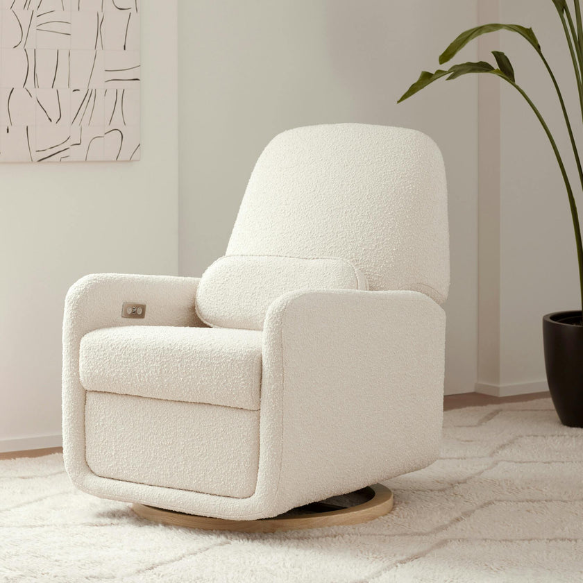Arc Electronic Recliner and Swivel Glider in Boucle with USB port