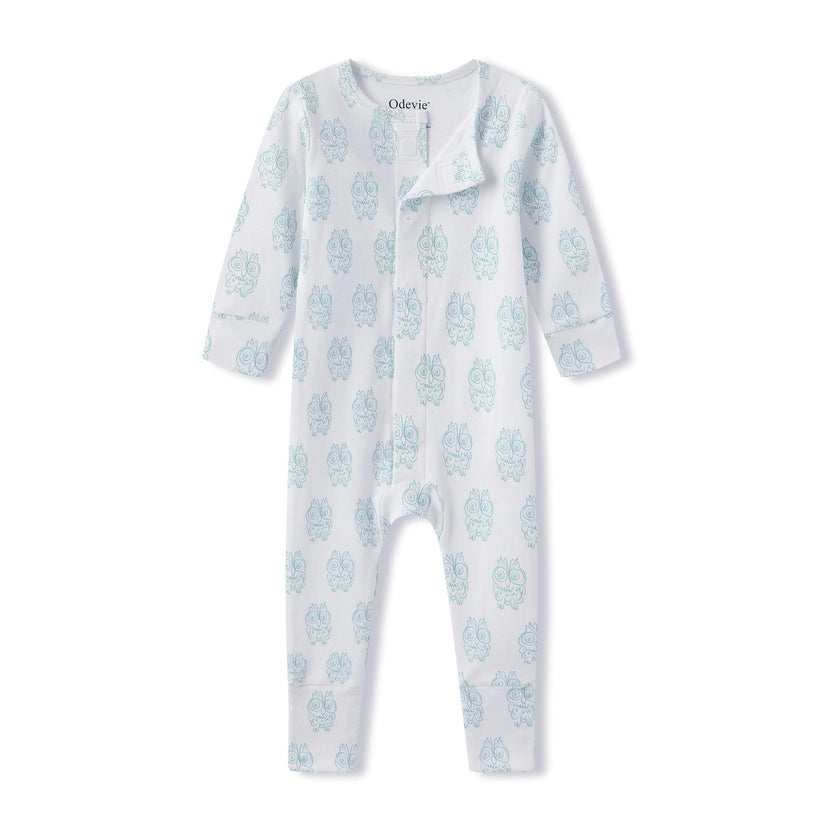 Organic Cotton Magnetic Footie Pajama - Petite Chouette Green