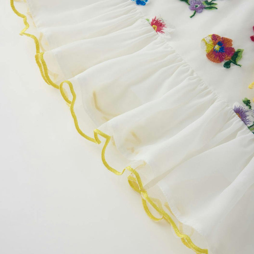 Carly Embroidered Mini Dress