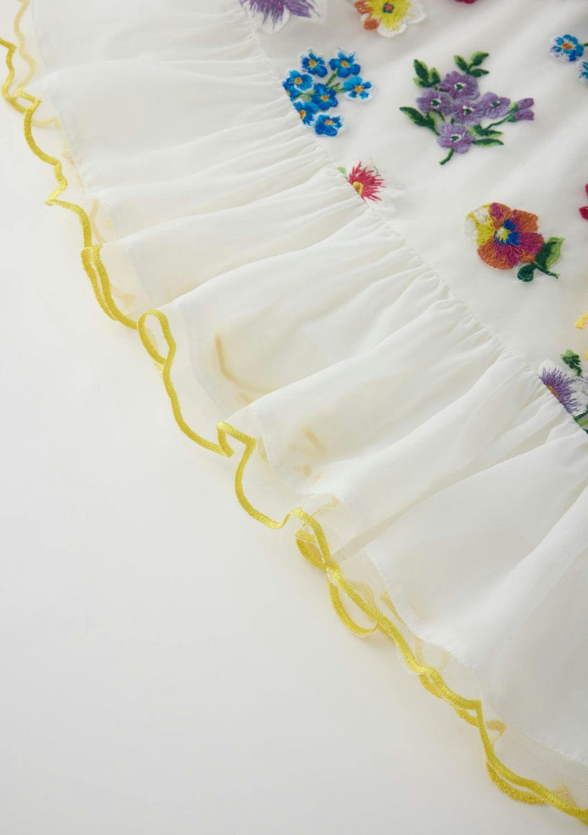 Carly Embroidered Mini Dress
