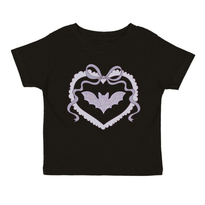 Rhinestone Bat Patch Halloween Short Sleeve T-Shirt