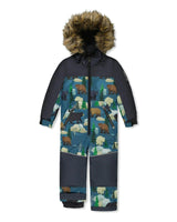 Kids One Piece Discover Snowsuit Blue Bear Print