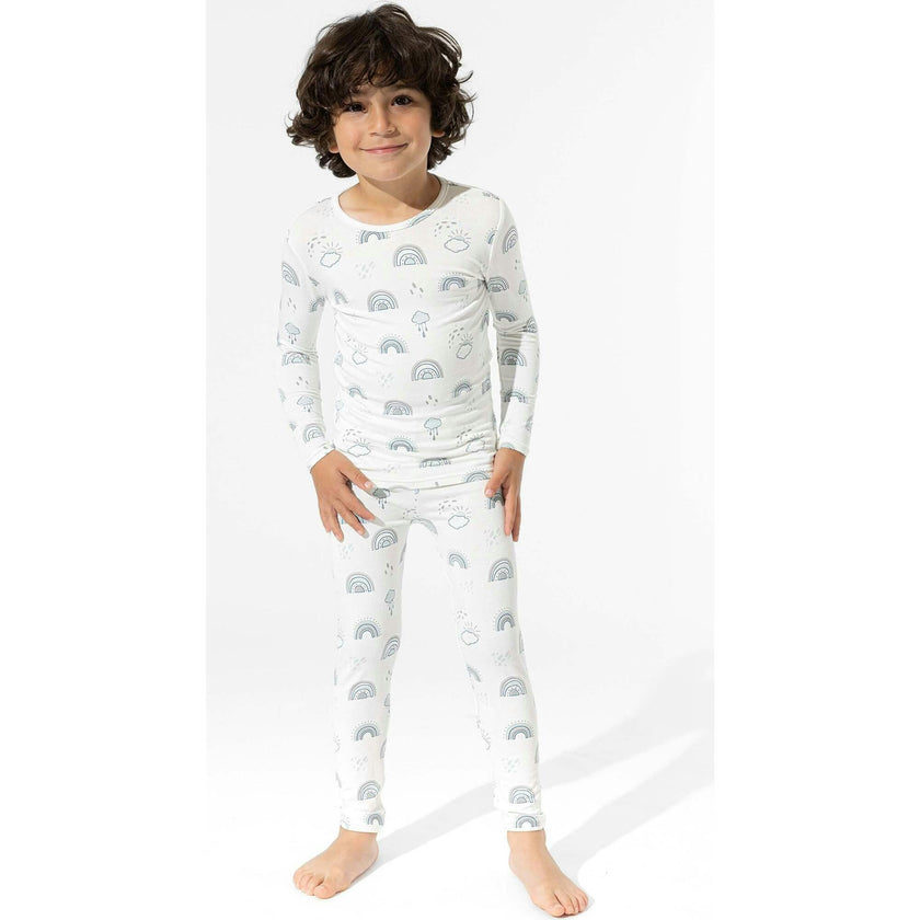 Grey Rainbows Bamboo Kids Pajamas
