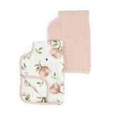 Organic Cotton Muslin Burp Cloth 2 Pack - Watercolor Floret + Rosie