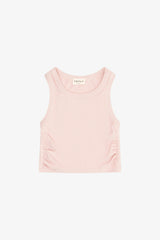 Rayon Rib Shirred Sleeveless Tank