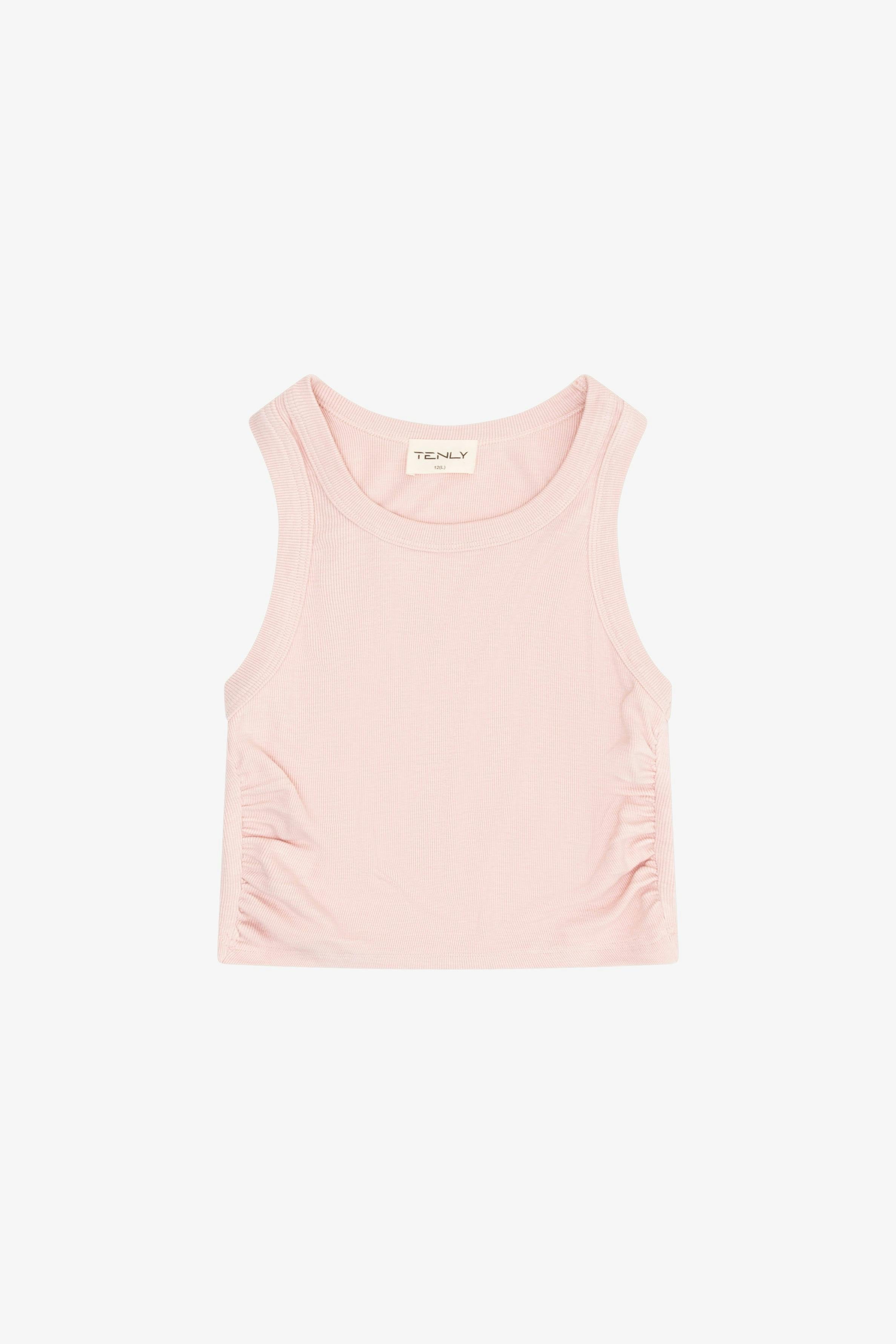 Rayon Rib Shirred Sleeveless Tank