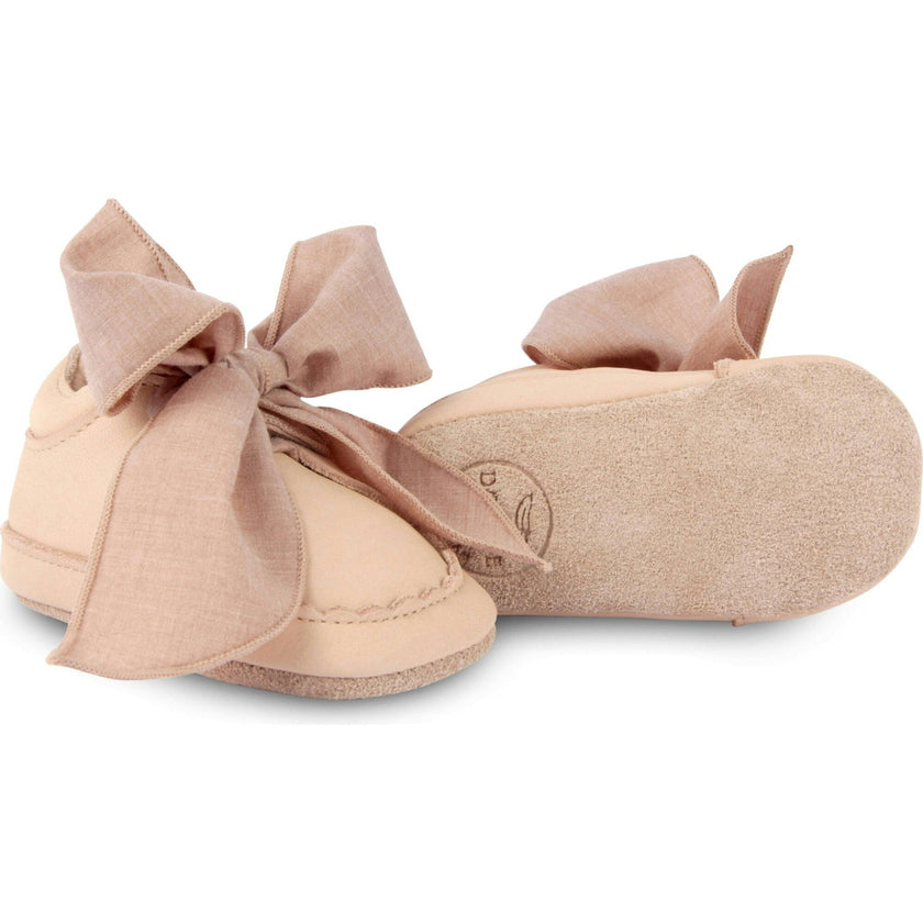 Lonny Nubuck Wavy Edge Chiffon Tie Bow Shoes