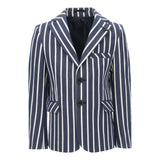 Navy Striped Embroidered Blazer