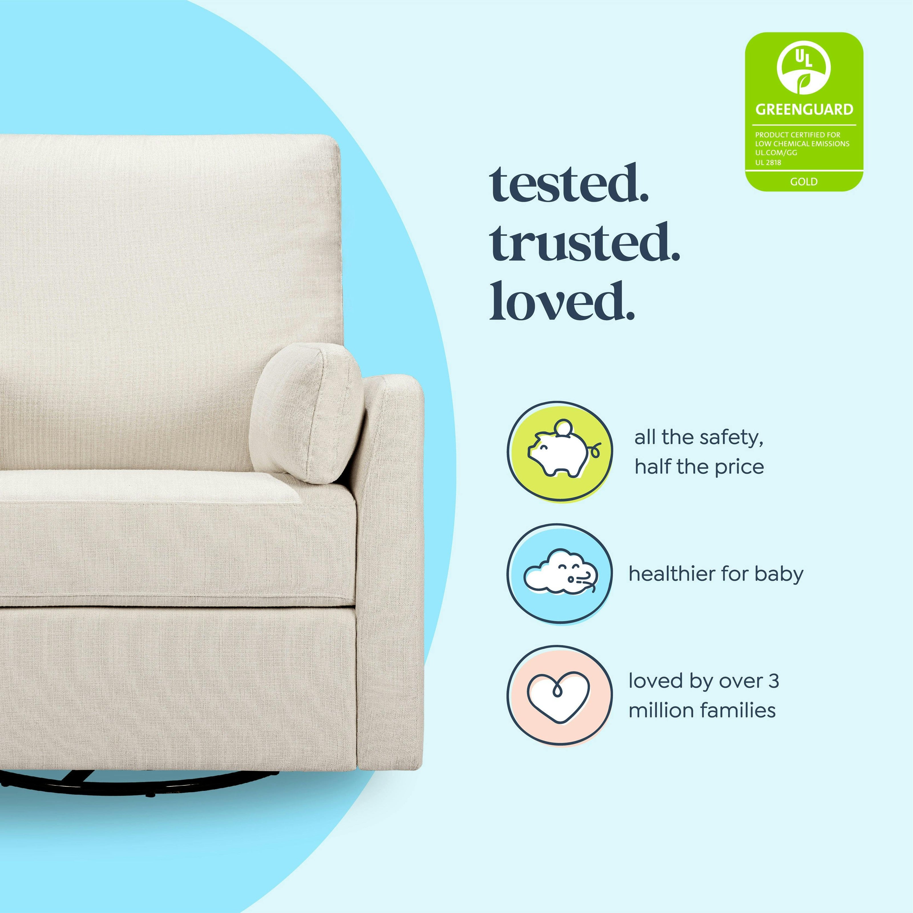 Carter's Ethan Recliner and Swivel Glider | Water Repellent & Stain Resistant fabric