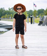 Midnight Ribbed 2 Piece Shorts Set
