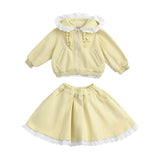 Light Yellow Ruffle Skirt Set
