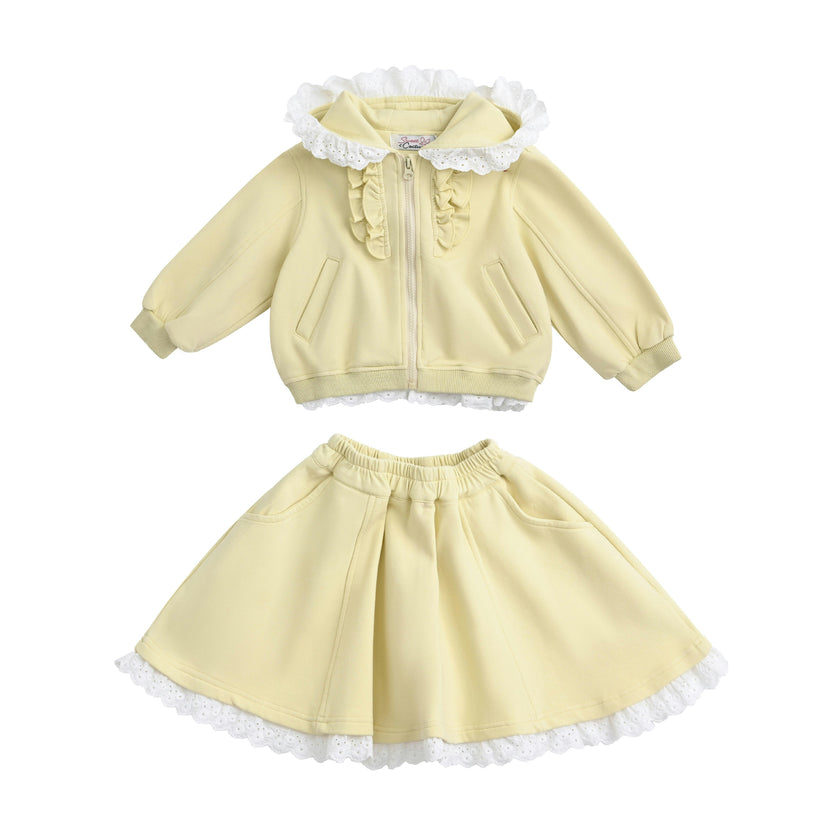 Light Yellow Ruffle Skirt Set