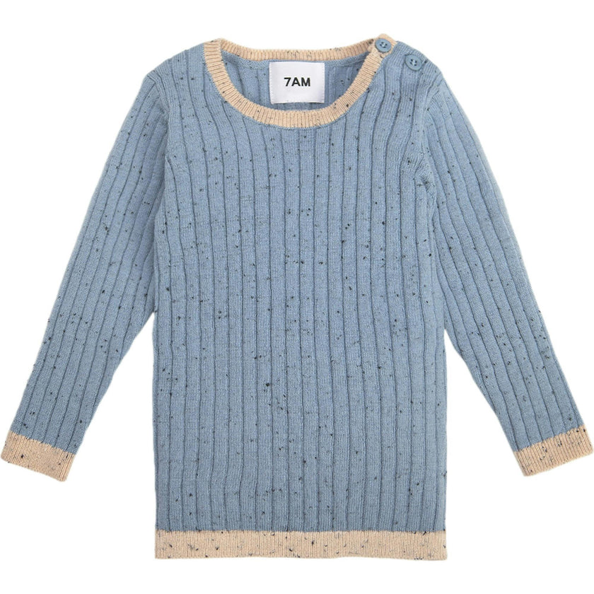 Ribbed Knit Long Sleeve Retro Top
