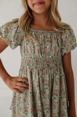 Peasant Bubble Sleeve Dress Isabella Paisley