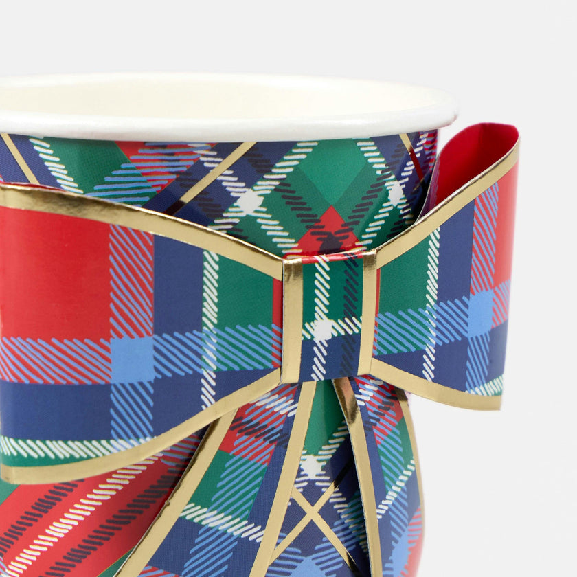 Plaid Mix Bow Cups