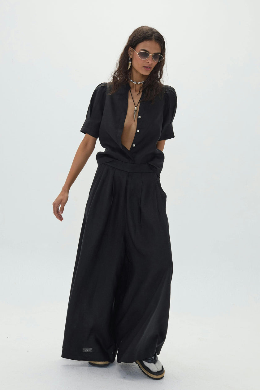 Sabi Linen Pants - Black