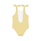 girls buttercream stripe tie knot one piece