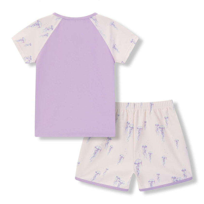 Sunset Jellyfish Zipper Top & Swim Trunks