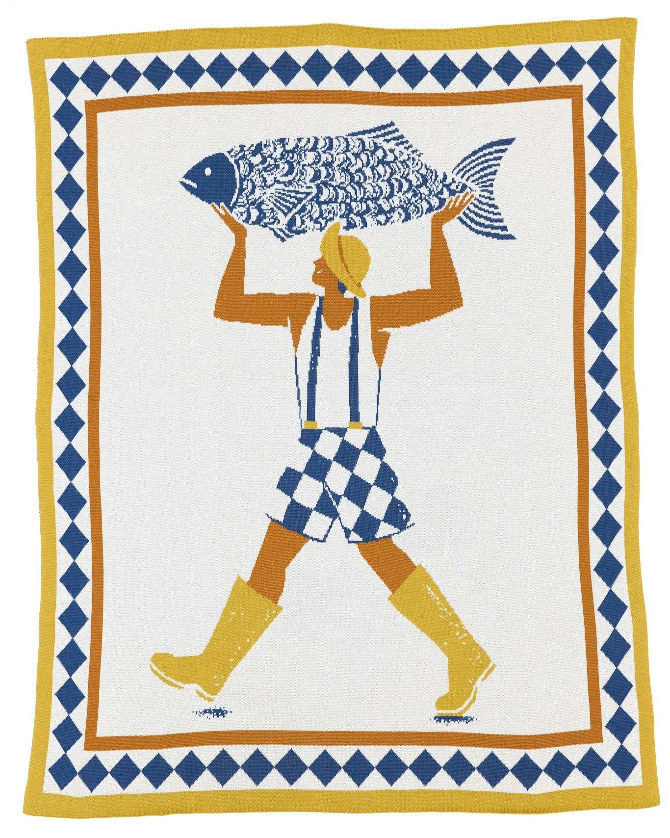 Un Beau Poisson Knit Blanket