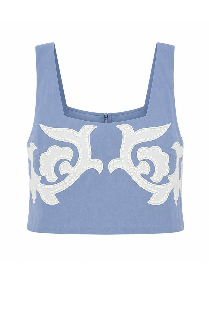 Blake Ice Blue Fleur Tank