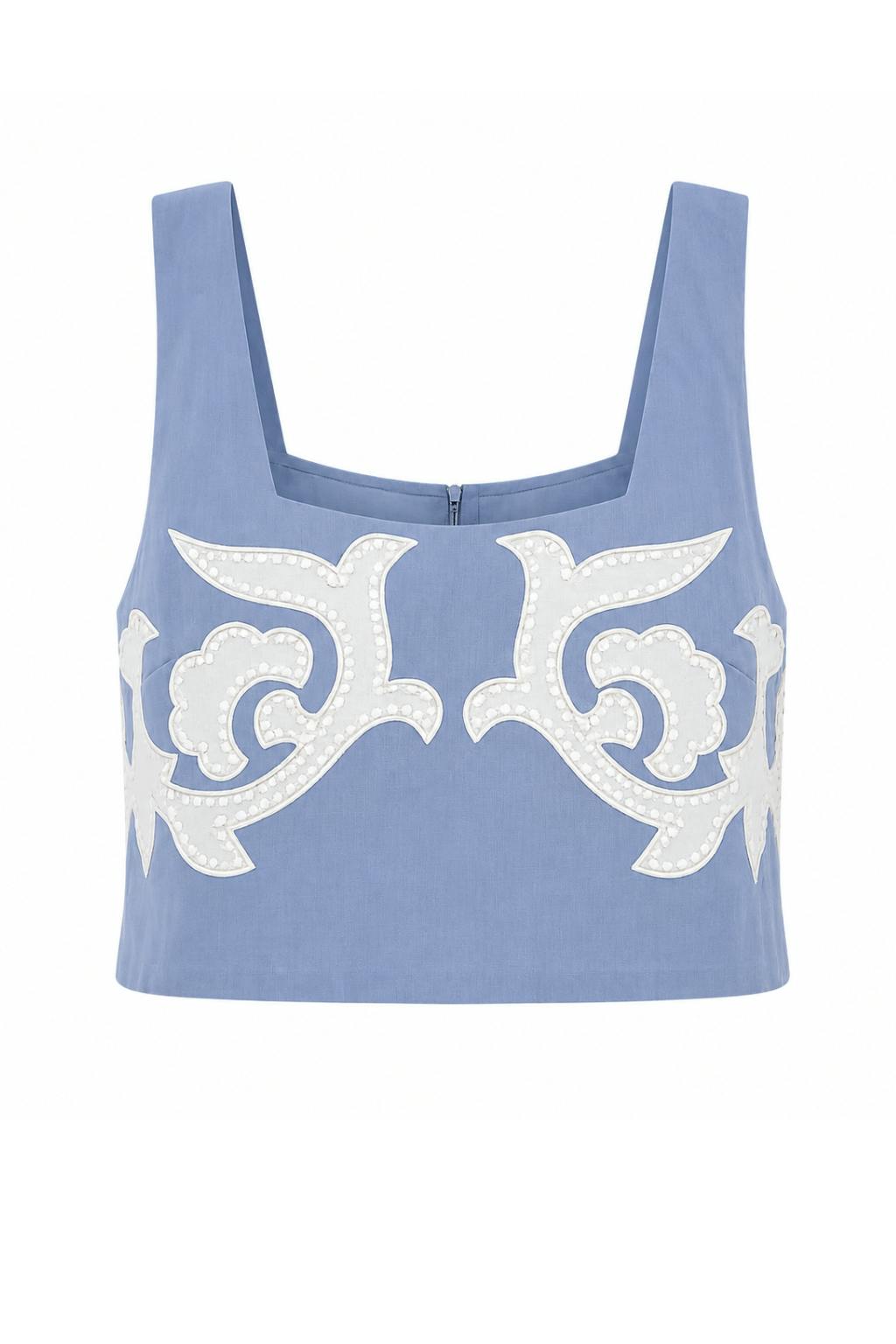 Blake Ice Blue Fleur Tank