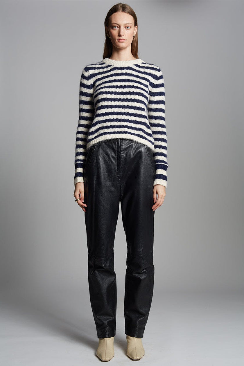 AVA STRIPE SWEATER | IVORY + NAVY