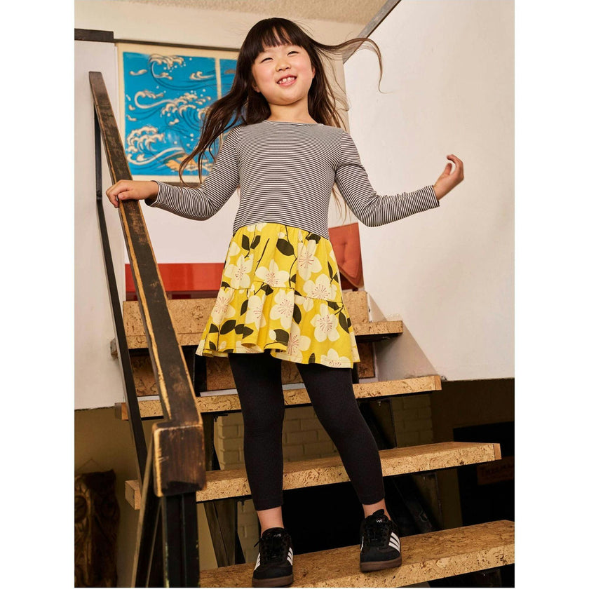 Tiered Skirted Twirl Dress, Yellow