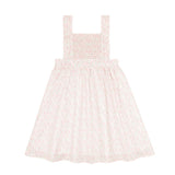 girls antique floral smocked bib dress