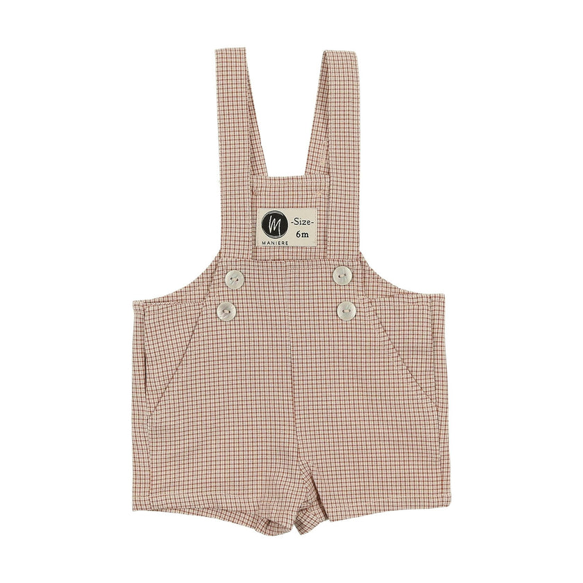 Lurex Check Cross Shoulder Strap Short Overalls