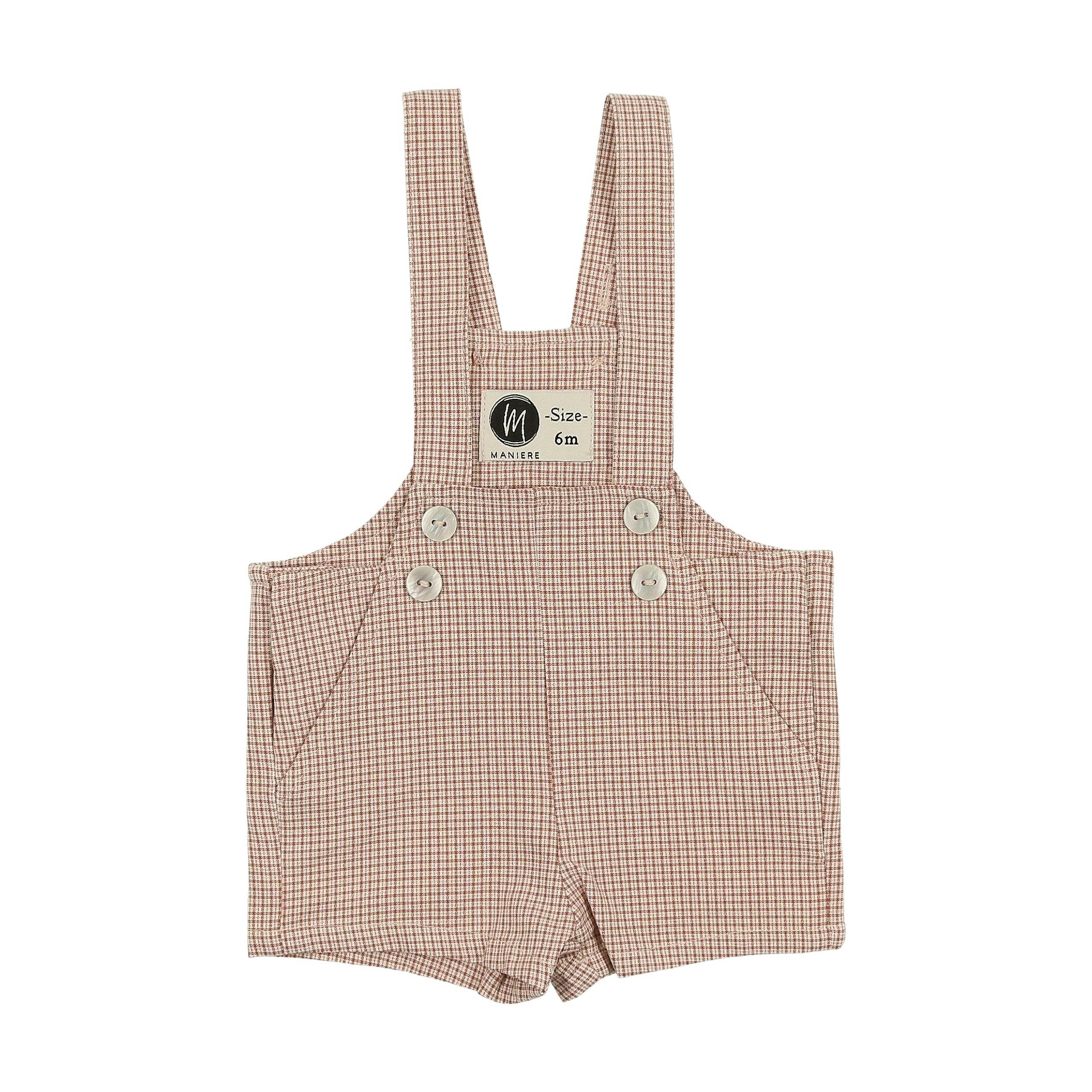 Lurex Check Cross Shoulder Strap Short Overalls
