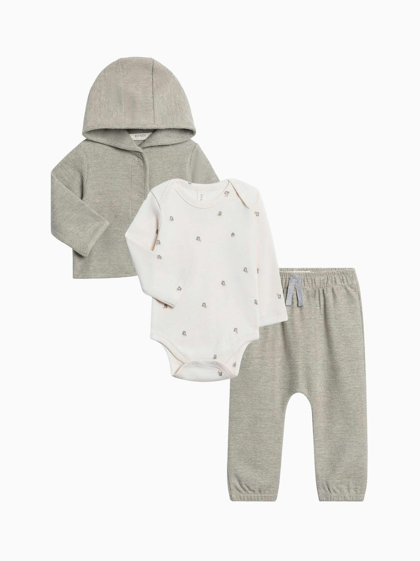 Organic Infant Boy Winter Ottoman and Bodysuit Set