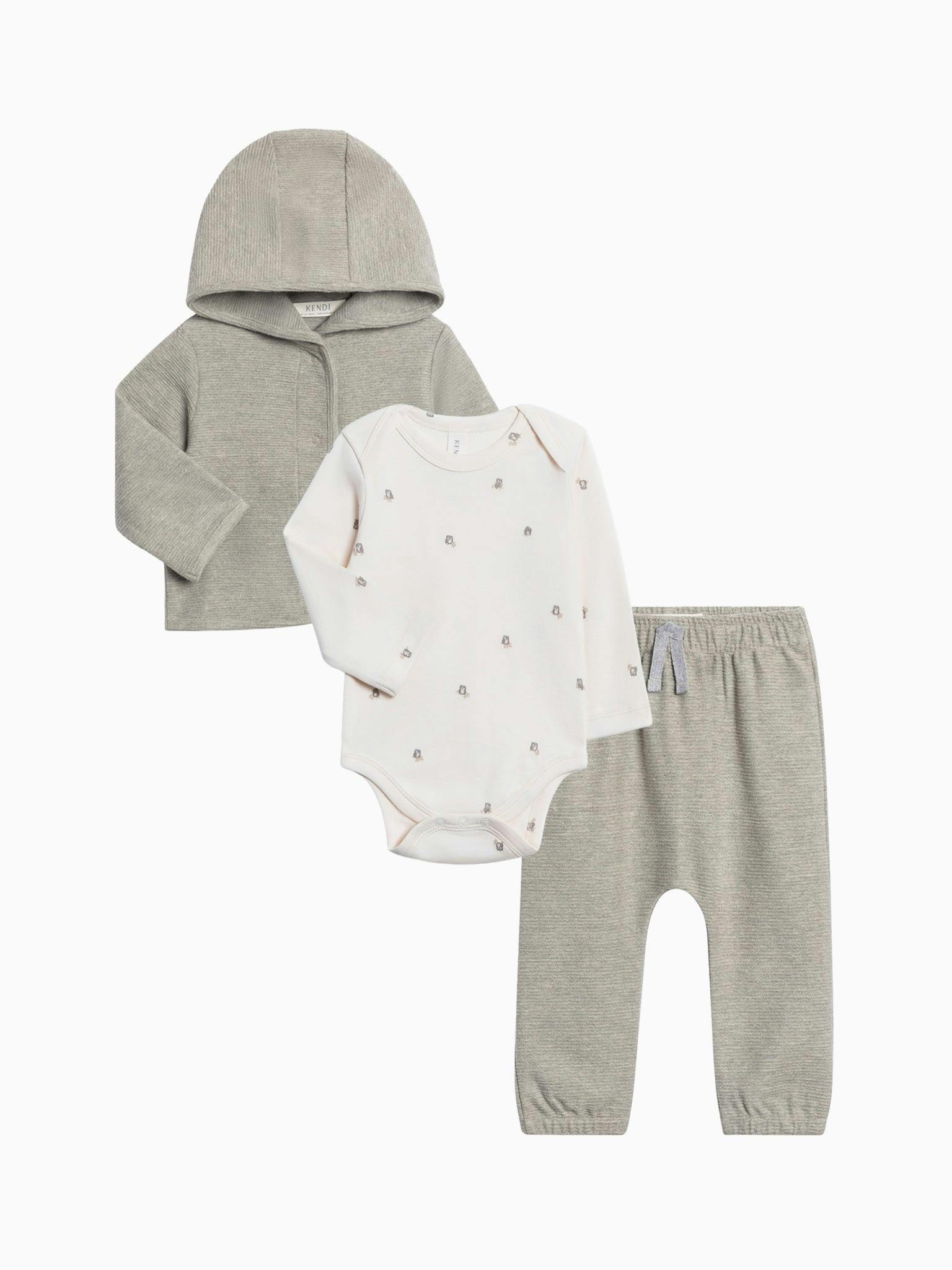Organic Infant Boy Winter Ottoman and Bodysuit Set