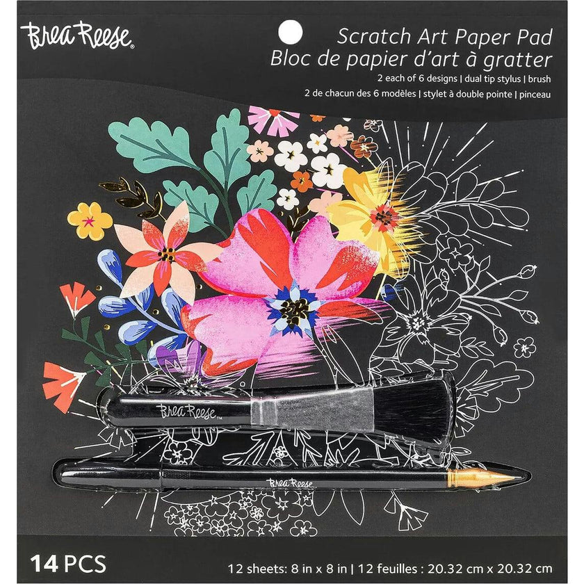 Brea Reese: Scratch Art Paper Pad - Mystical - 12 Designs