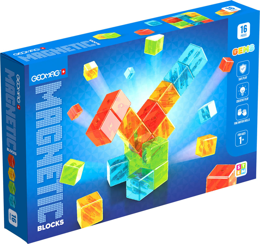 Geomag Magnetic Blocks Gems 16 Piece Set