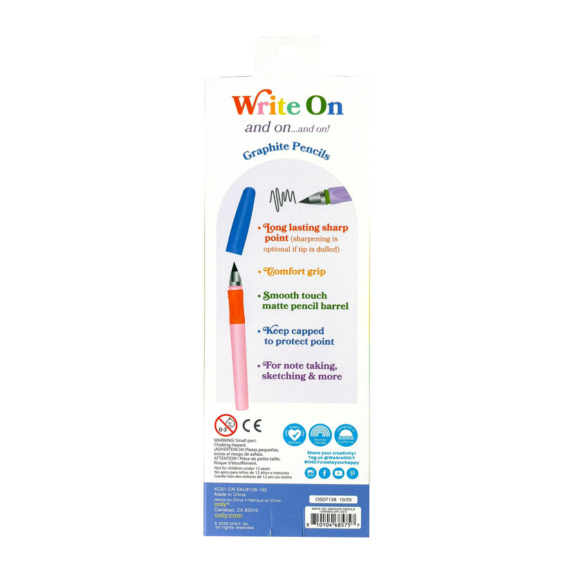 Write On Graphite Pencils and Eraser - Set of 2