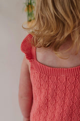Baby Girl Knit Sweater Bodysuit in Strawberry Ice