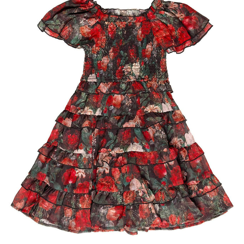 Mini Winnie Dress in Midnight Roses