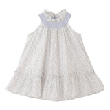 Blue Floral Ruffle Dress