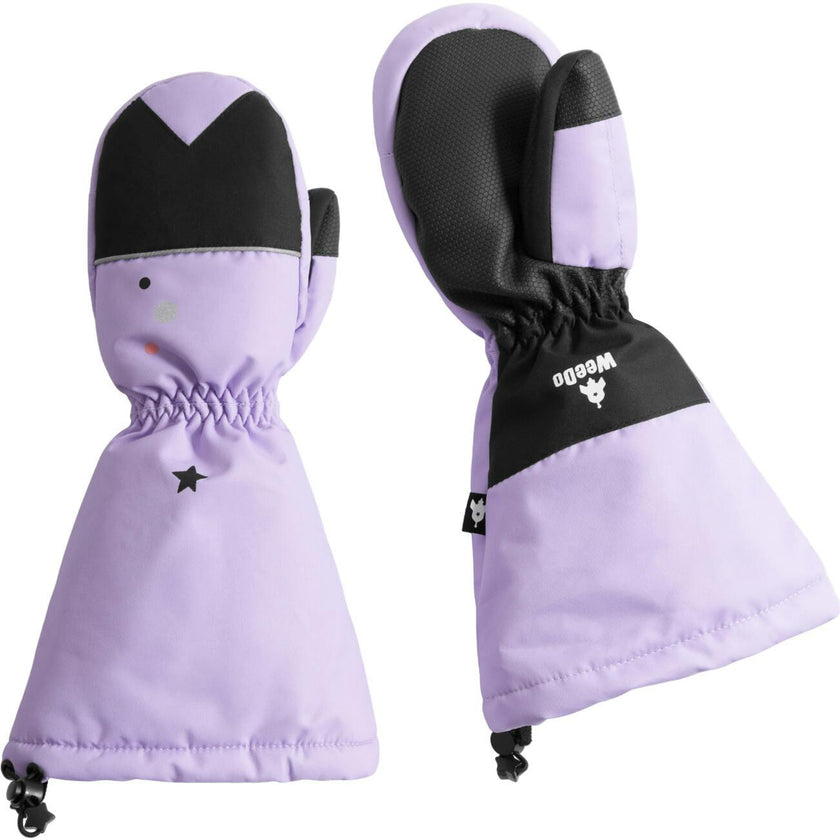 Unido Lila Elastic Long Cuff Mittens, Purple