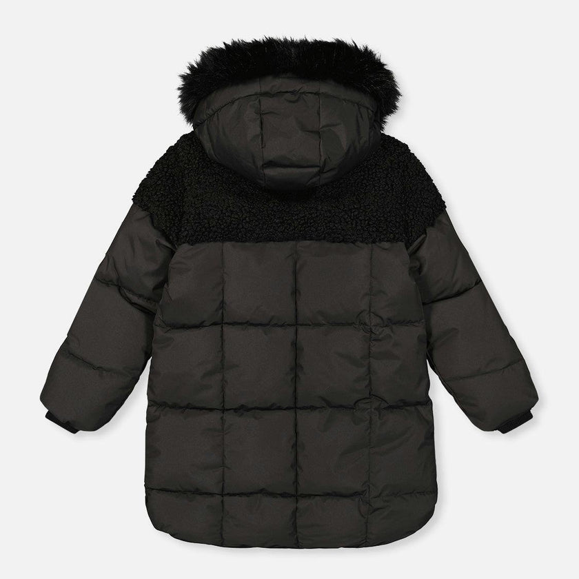 Long Winter Puffer Coat Black