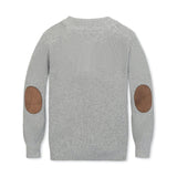 Organic Sweater Henley with Elbow Patches