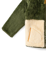 Chive Zip Up Cosy Recycled Cosy Fleece Jacket, Green