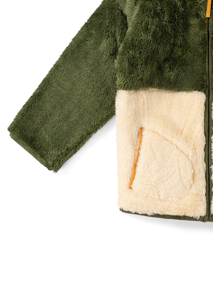 Chive Zip Up Cosy Recycled Cosy Fleece Jacket, Green