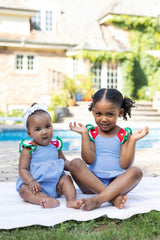 Seersucker Swimsuit with Watermelon