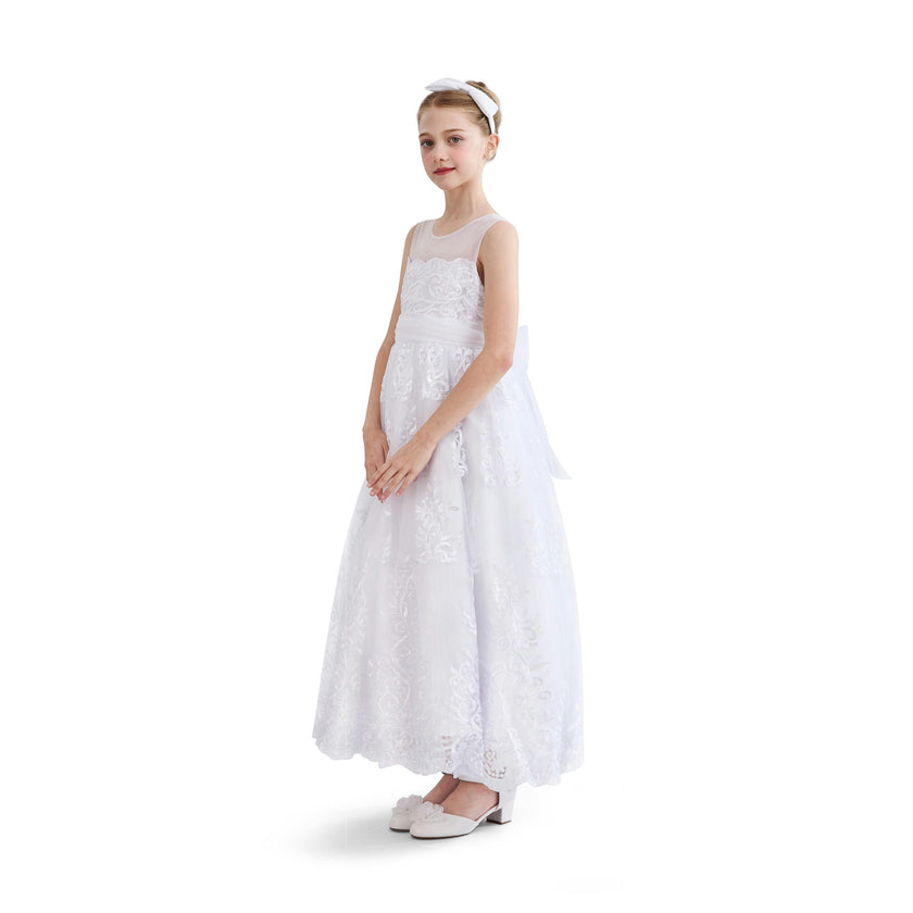 White Auresta Lace Sleeveless Dress