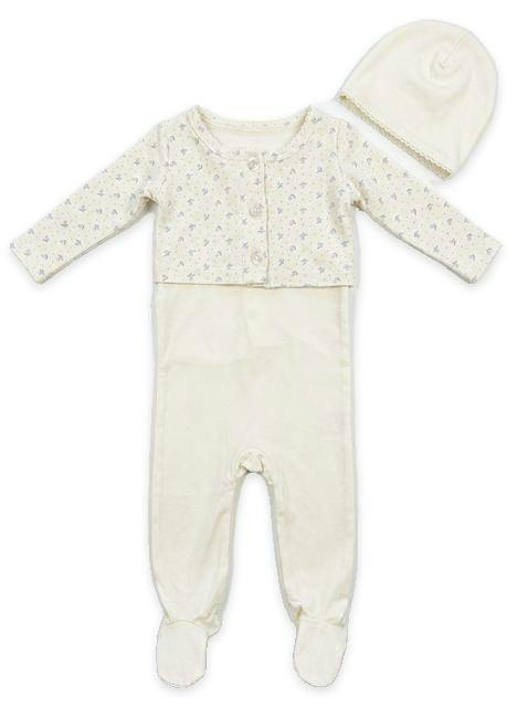 Footie, Cardigan & Hat Set